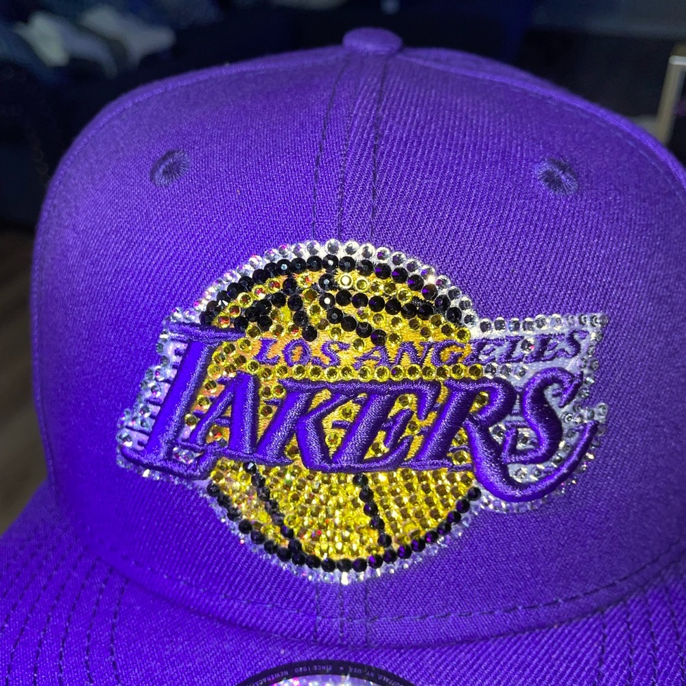 Purple Los Angeles Lakers Cap- Blinged Out